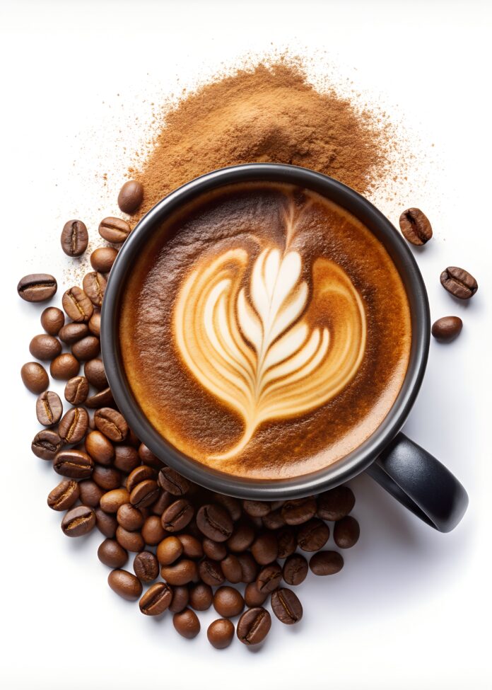 Coffee,Mug,And,Grinded,Coffee,Beans,Concept,Photography,Isolated,On